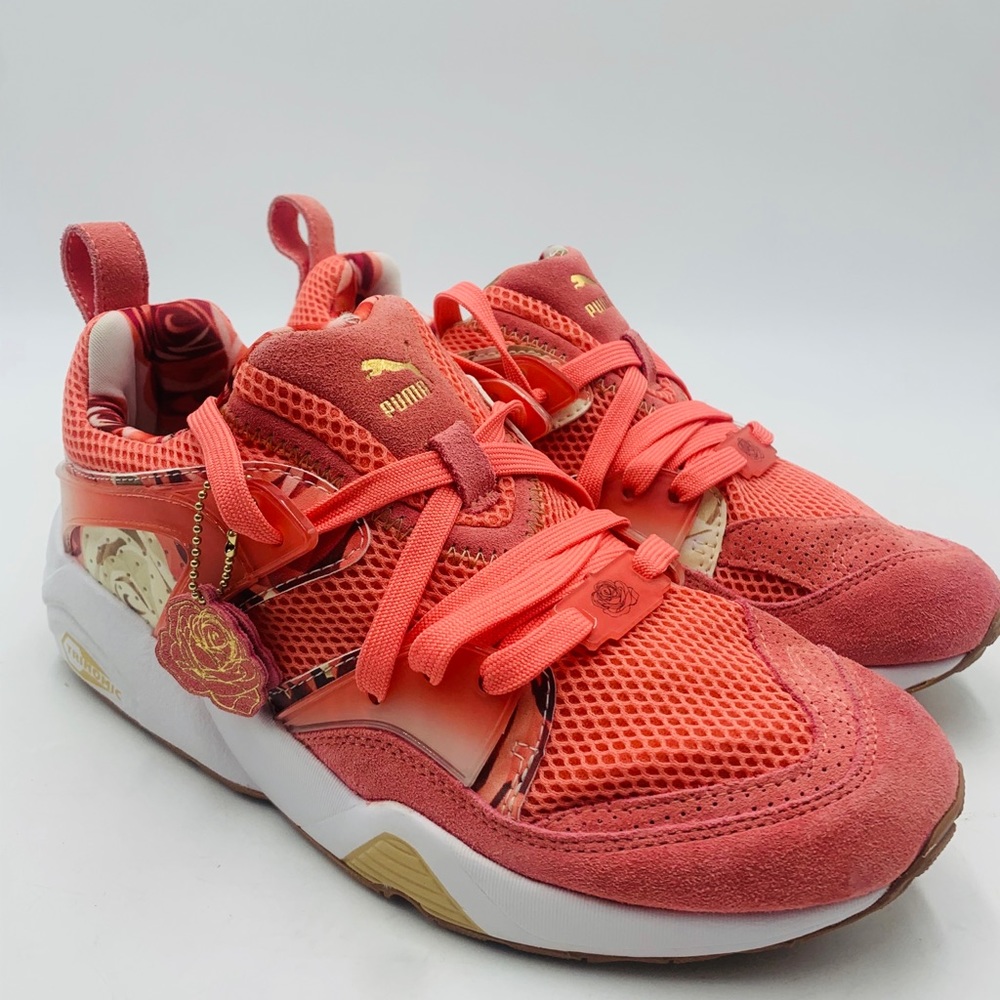 Puma Trinomic rose floral designed pink sneakers